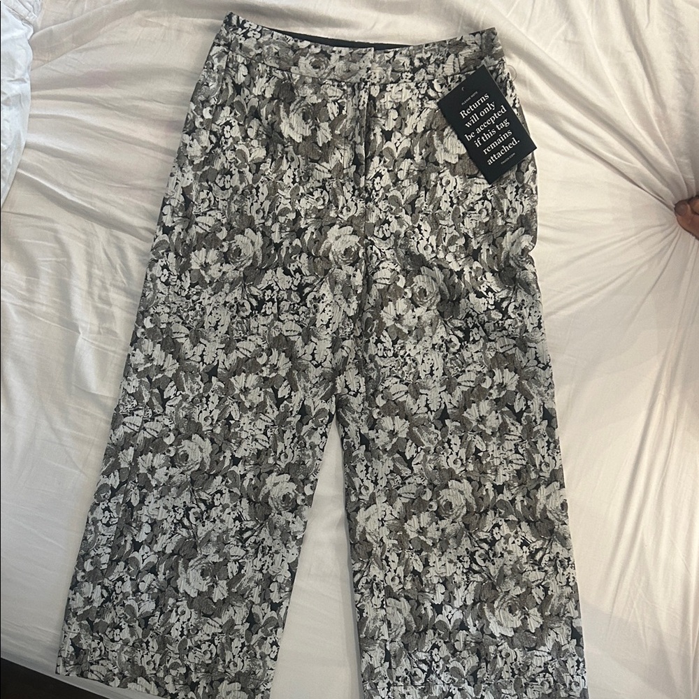 NWT Tuckernuck Grey Gardens Jacquard Gemma Wide-Leg Cropped Pants